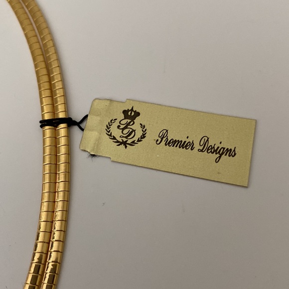 Premier Designs Gold Tone Double Strand Necklace New Display Piece - Picture 2 of 8